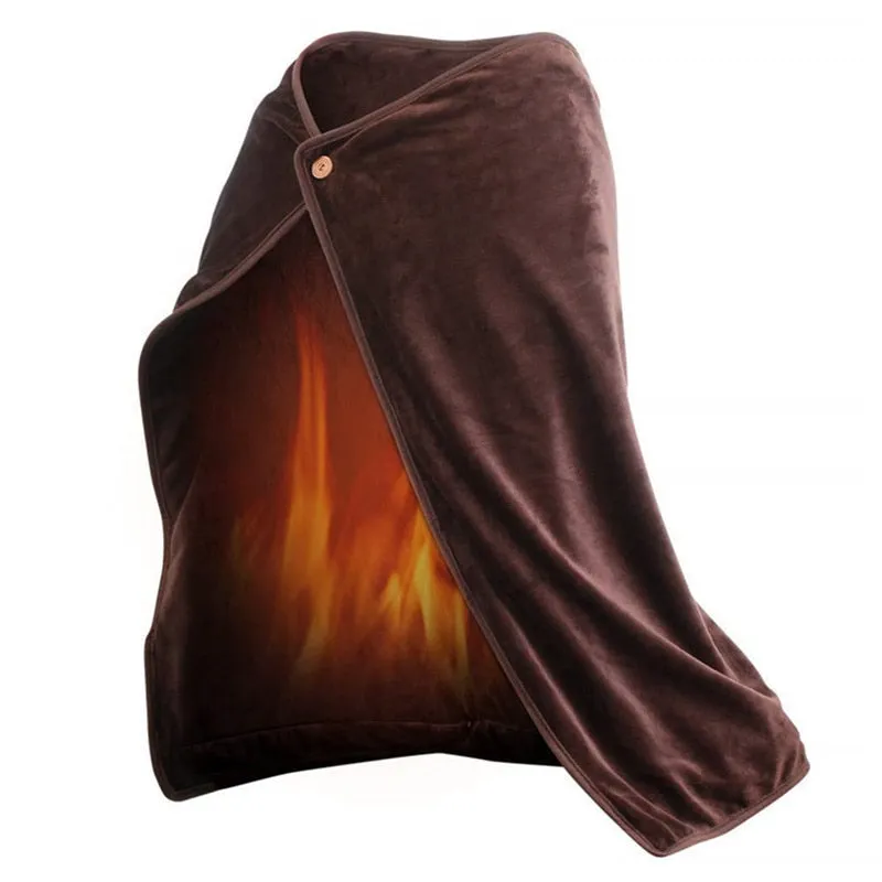 150x85cm Winter Coral Flannel Heated Blanket USB Heated Warm Shawl Thicker Heater Body Warmer Soft Heating Blanket