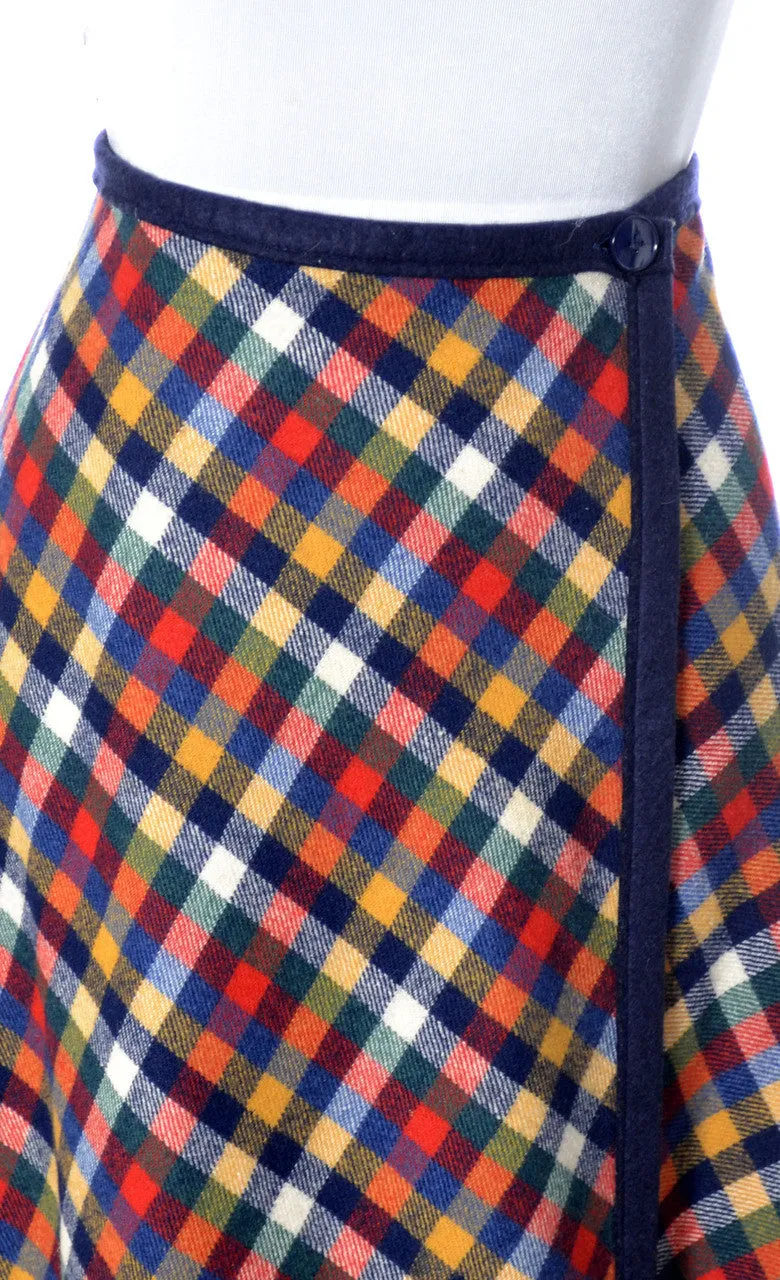 1960's Pendleton Knockabouts Red Plaid Wrap Vintage Maxi Skirt