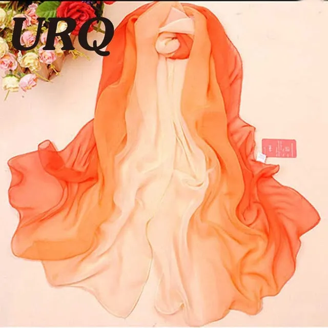 1pc Summer New arrival Fashion Chiffon scarves Gradient colors georgette female silk scarves 50 *160cm Q5A16007