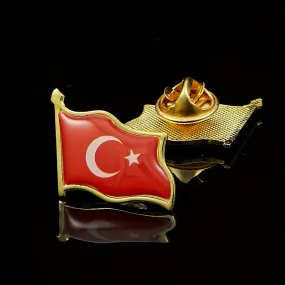 1pc Turkey Flag Brooch Ideal Gift for Men