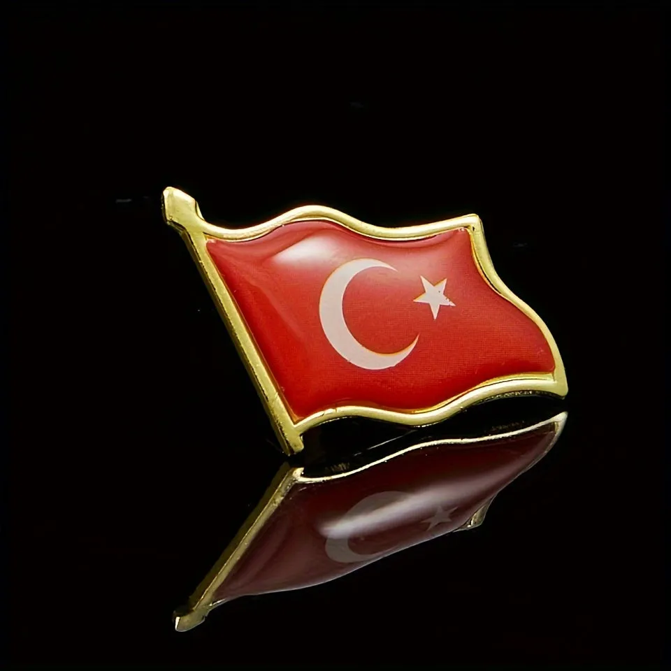 1pc Turkey Flag Brooch Ideal Gift for Men