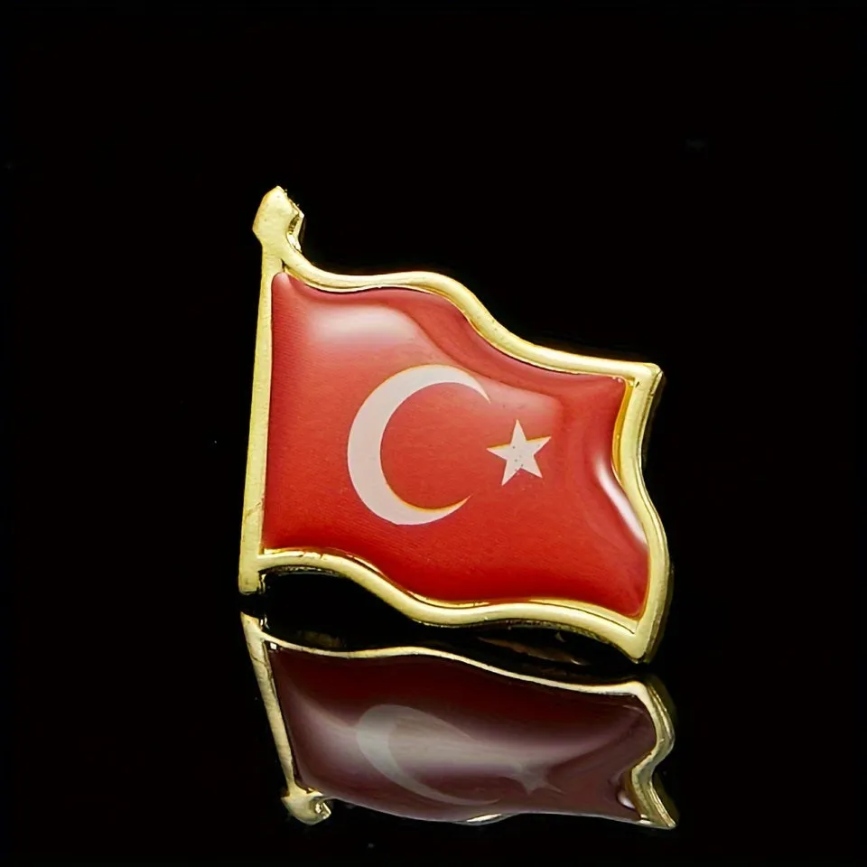 1pc Turkey Flag Brooch Ideal Gift for Men