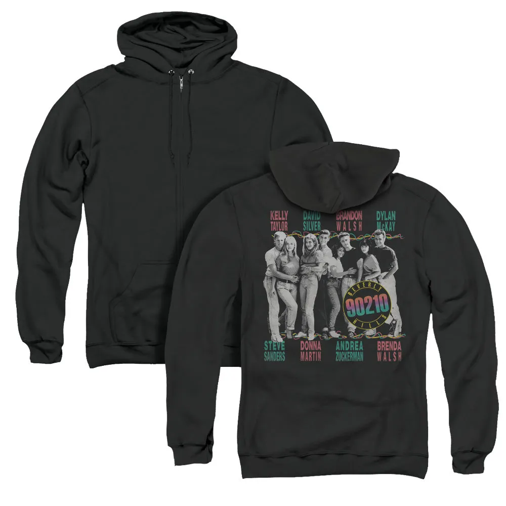 90210 We Got It Back Print Zipper Mens Hoodie Black