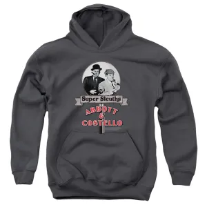 Abbott & Costello Super Sleuths Kids Youth Hoodie Charcoal