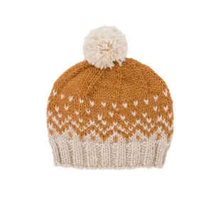 Acorn Snowflake Beanie - Caramel/Oatmeal