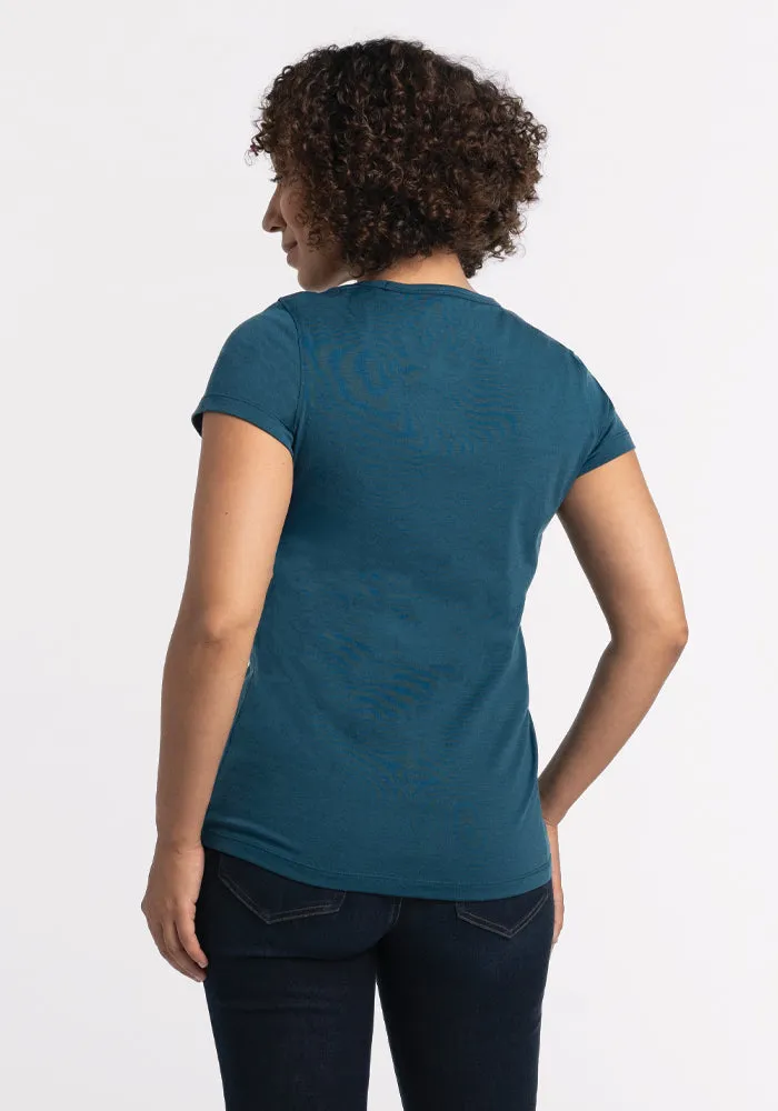 Addie Short Sleeve Crew - Real Teal