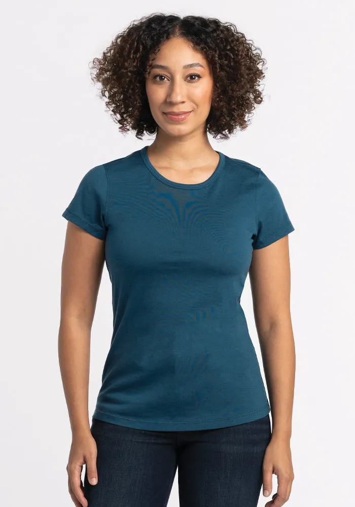 Addie Short Sleeve Crew - Real Teal