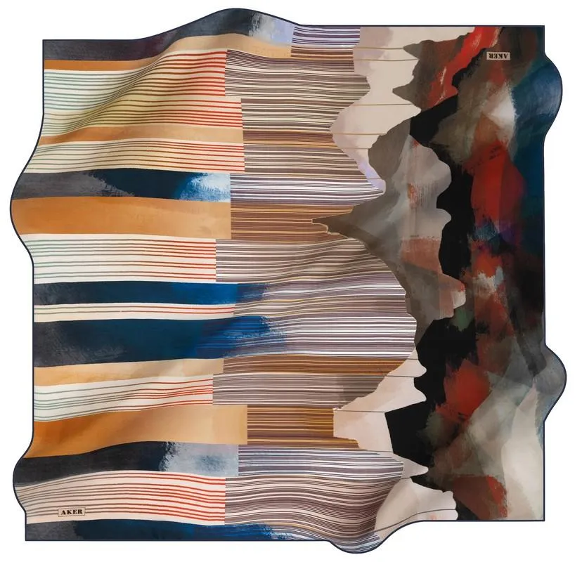 Aker Ashley Abstract Silk Scarf No. 22