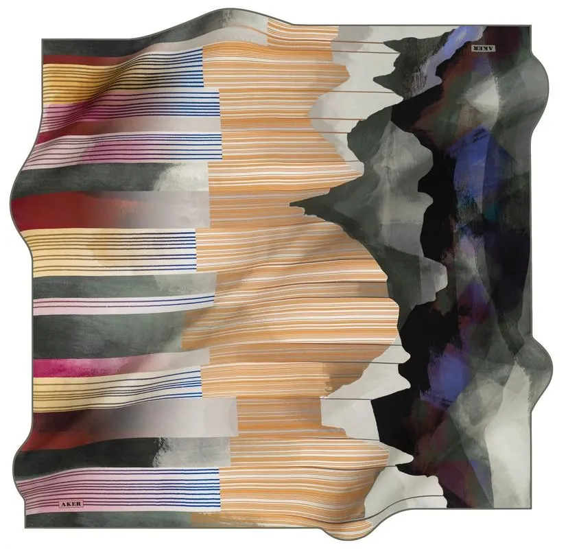 Aker Ashley Abstract Silk Scarf No. 51