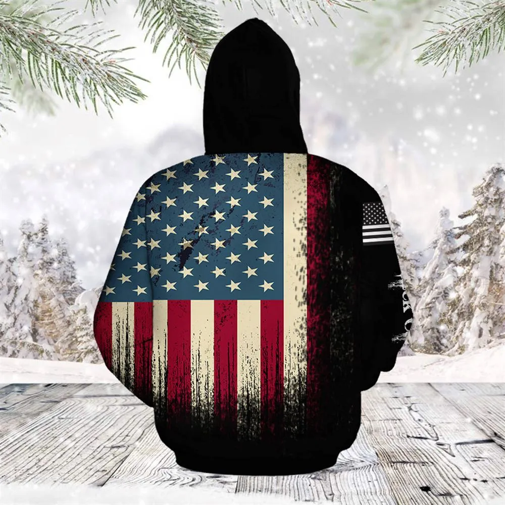 American Black Cat All Over Print 3D Hoodie For Men And Women, Best Gift For Cat lovers, Best Outfit Christmas