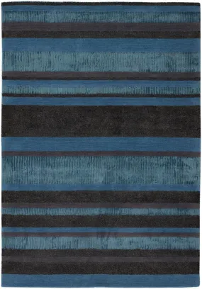 Amigo Collection Hand-Woven Area Rug in Blue, Grey, & Charcoal