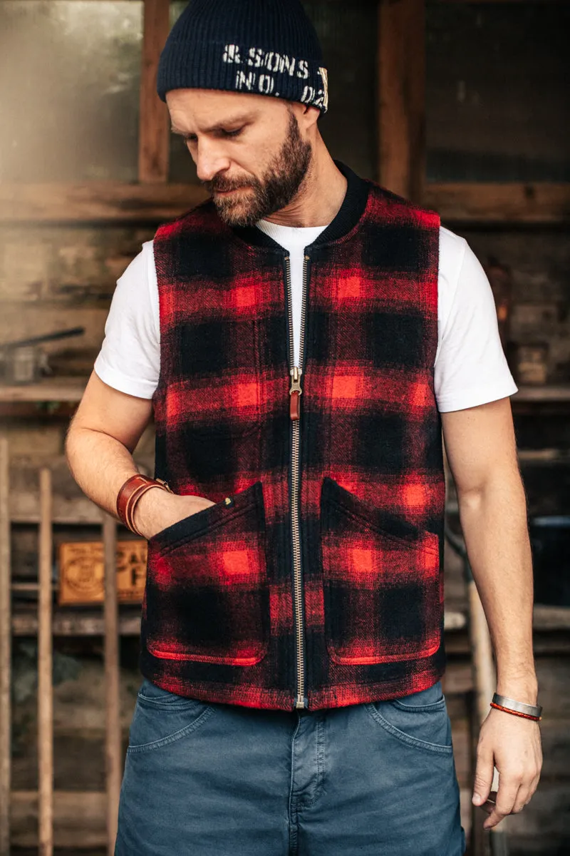 &SONS Kodiak Gilet Red Check