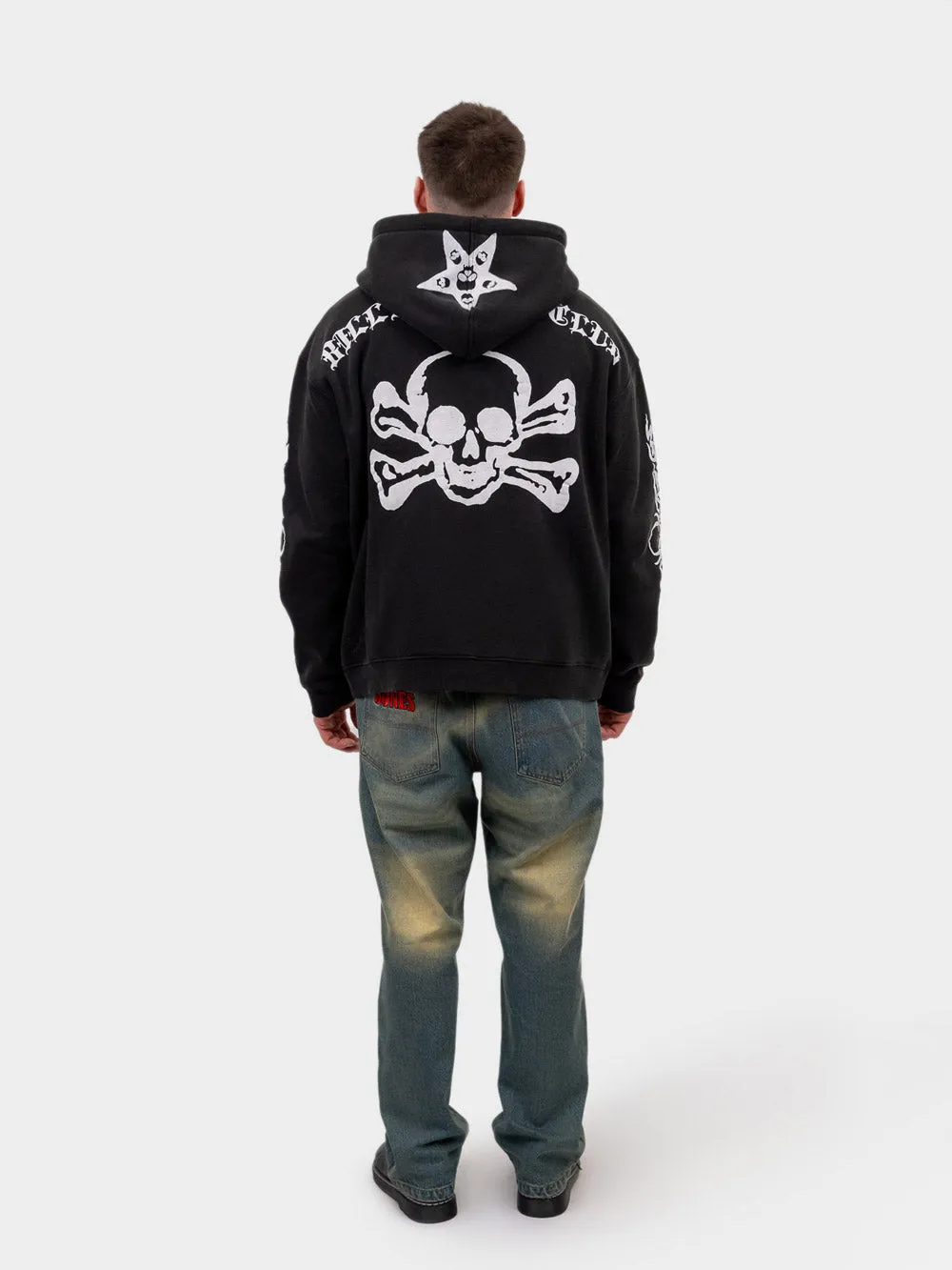 Anarchy Zip-up Hoodie - Vintage Black