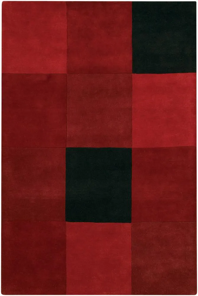 Antara Collection Hand-Tufted Area Rug in Red & Black