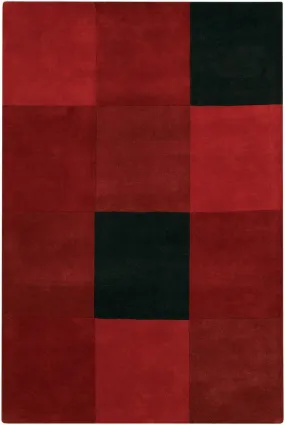 Antara Collection Hand-Tufted Area Rug in Red & Black