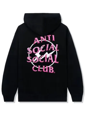 Anti Social Social Club Hoodie - Precious Petals - Black And Pink