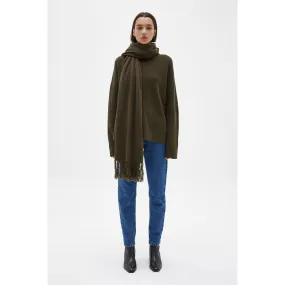 Assembly Label Longline Wool Scarf - Dark Olive