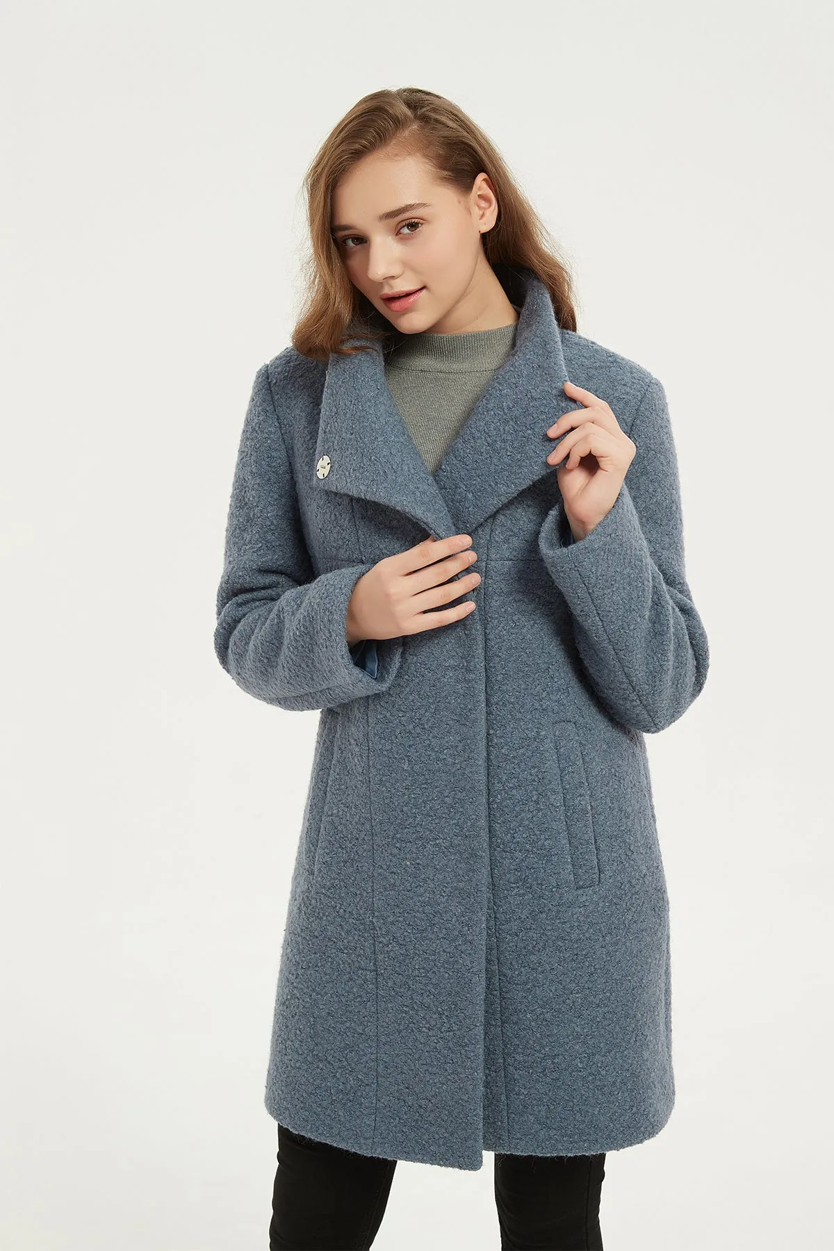 Asymmetrical Mid-Length Wool Coat & Jacket