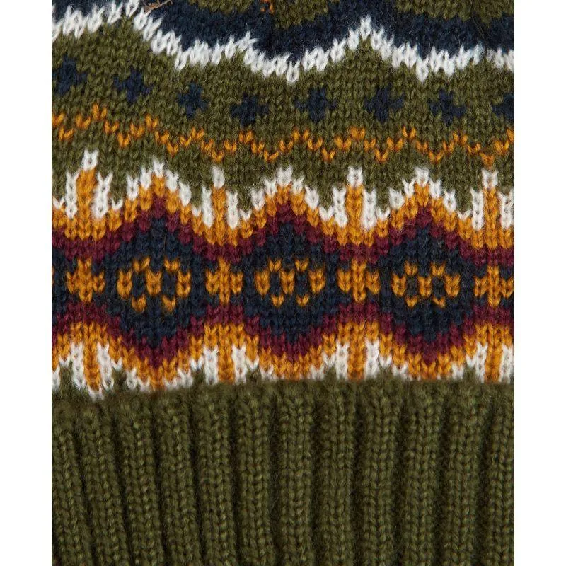 Barbour Case Mens Fairisle Beanie - Olive