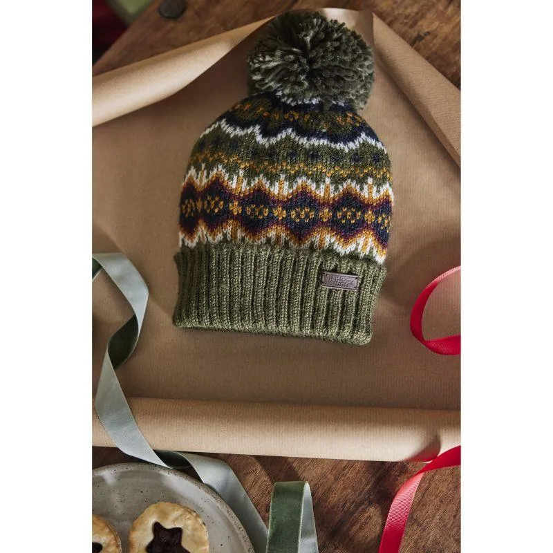 Barbour Case Mens Fairisle Beanie - Olive