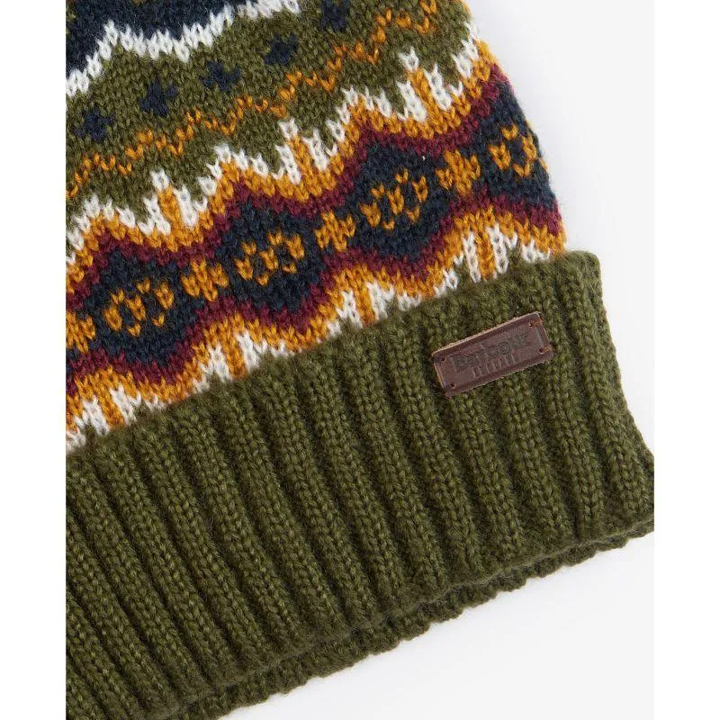 Barbour Case Mens Fairisle Beanie - Olive