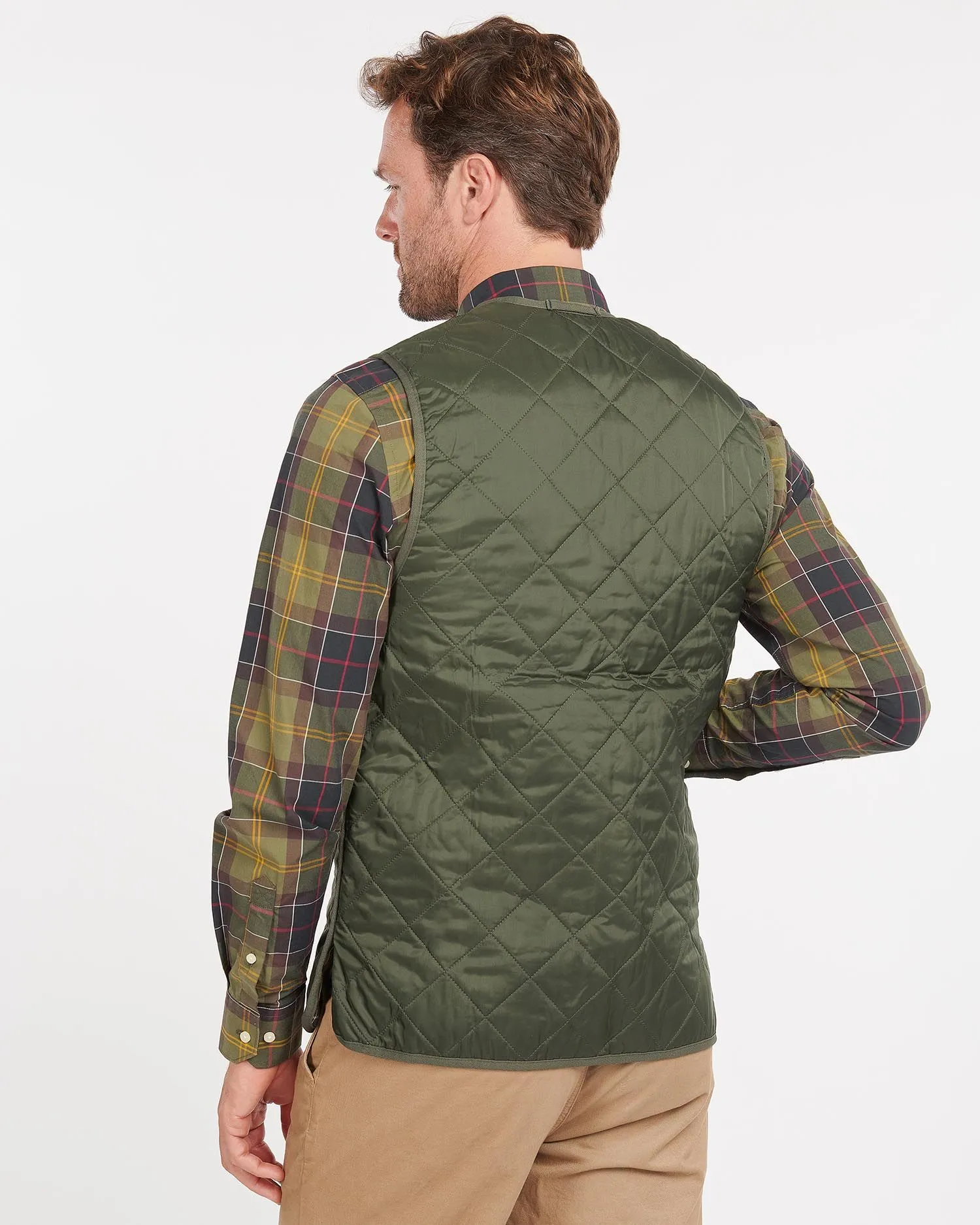 Barbour Mens Gilet Quilted Zip-In Liner Olive/Classic