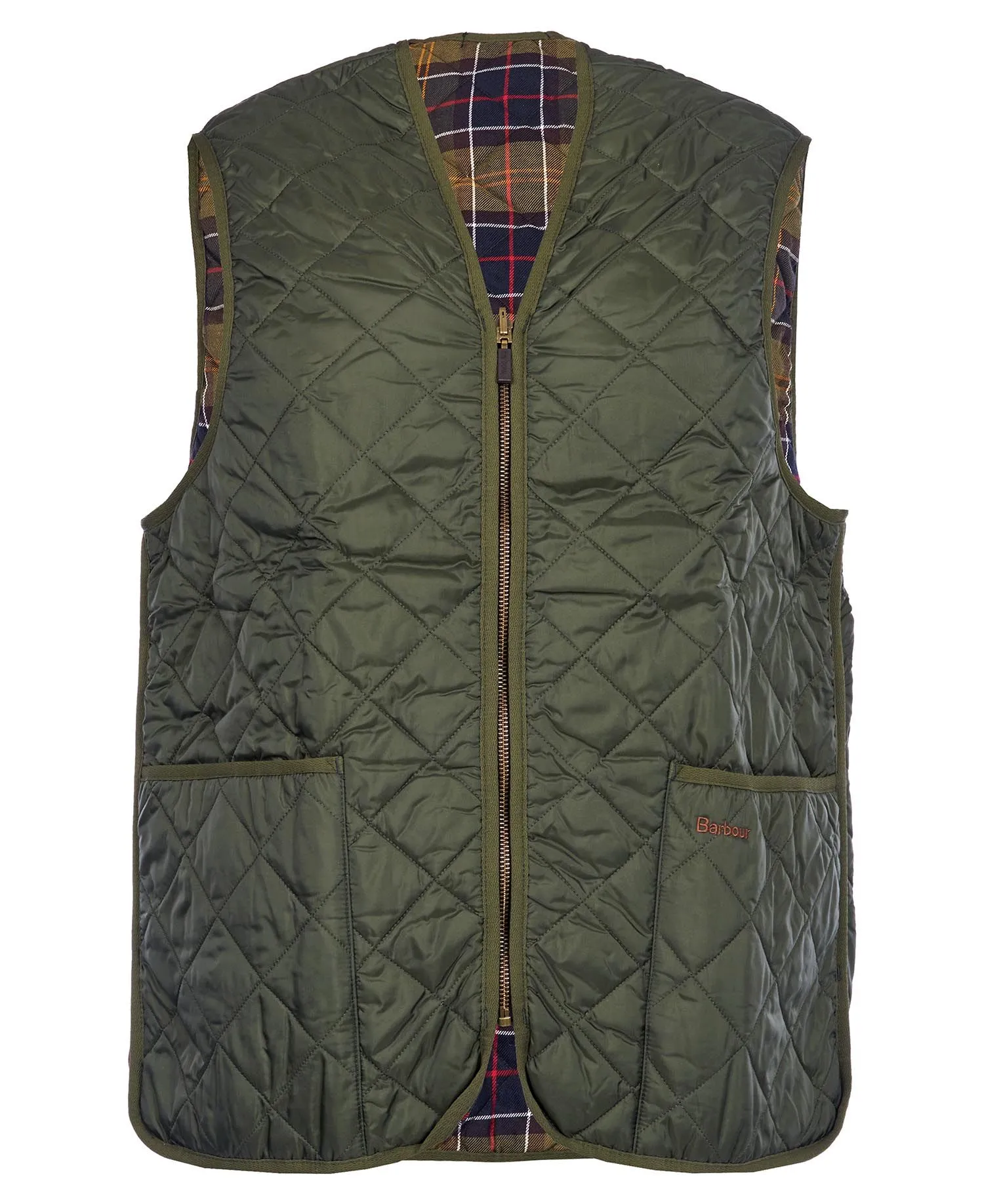 Barbour Mens Gilet Quilted Zip-In Liner Olive/Classic