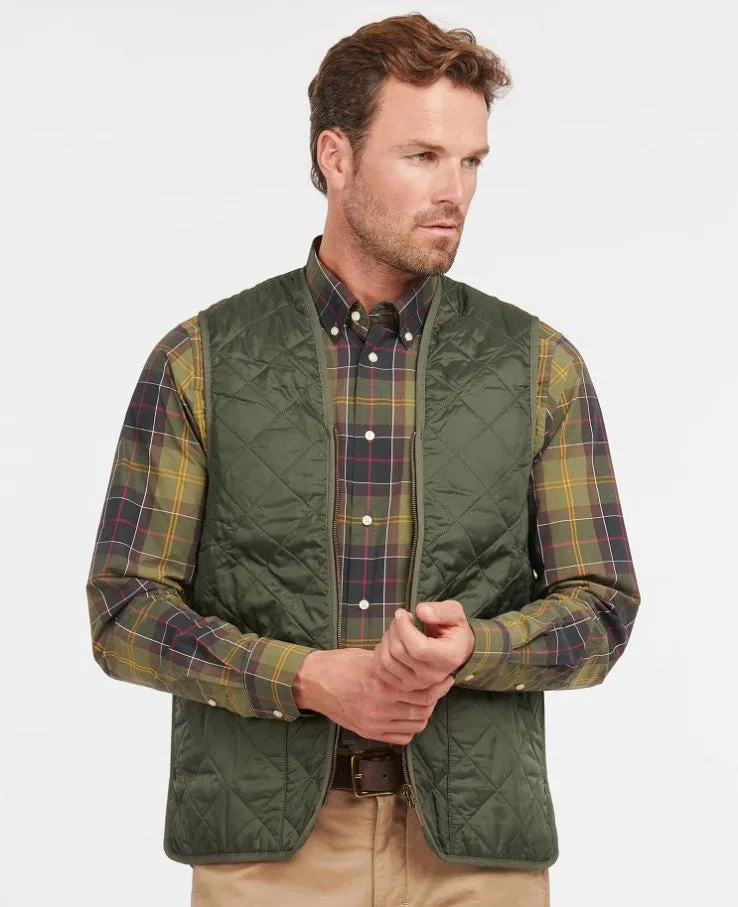 Barbour Mens Gilet Quilted Zip-In Liner Olive/Classic