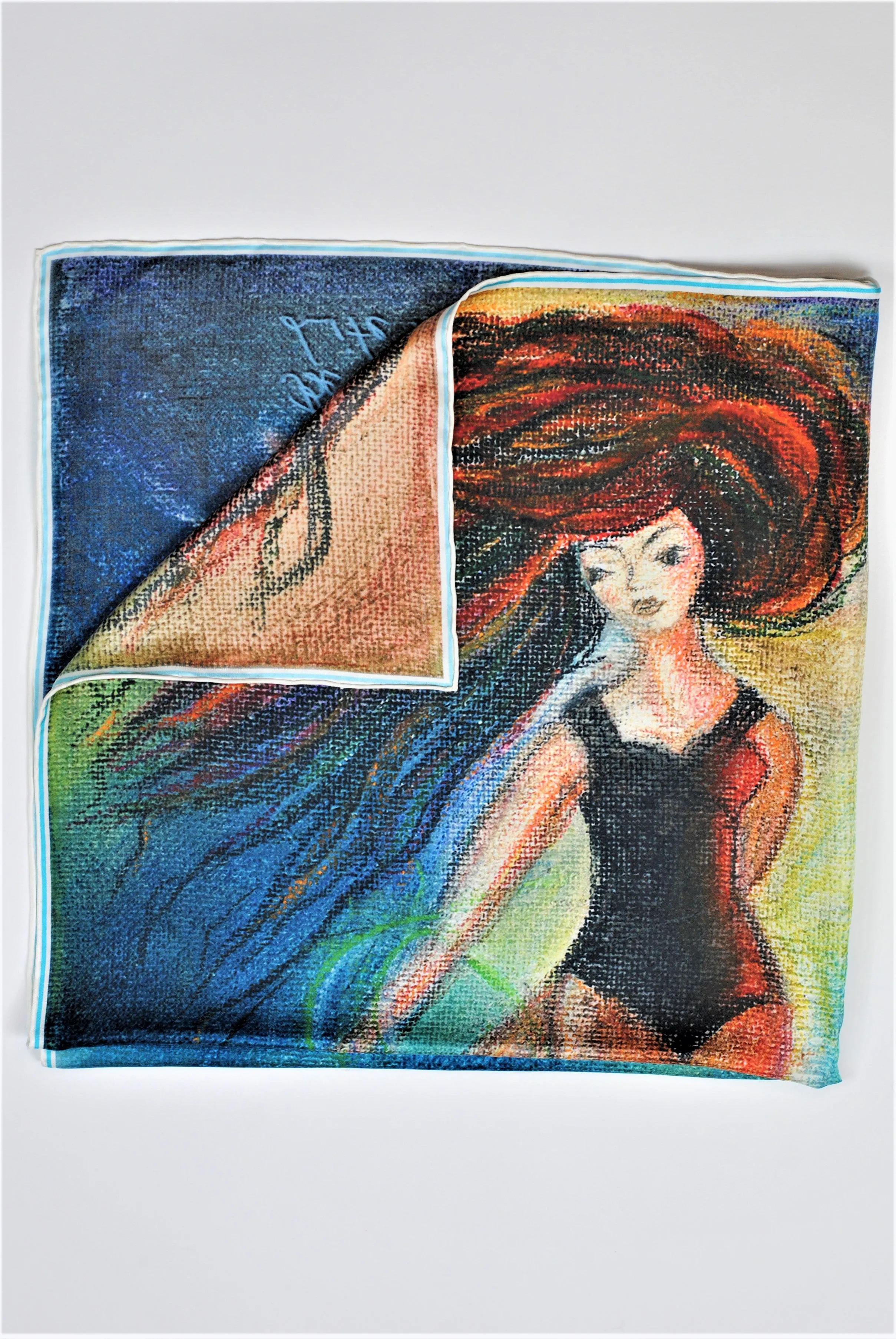 BE GRATEFUL. LADY UNIVERSE Designer 100% Silk Art-A-Porte Scarf