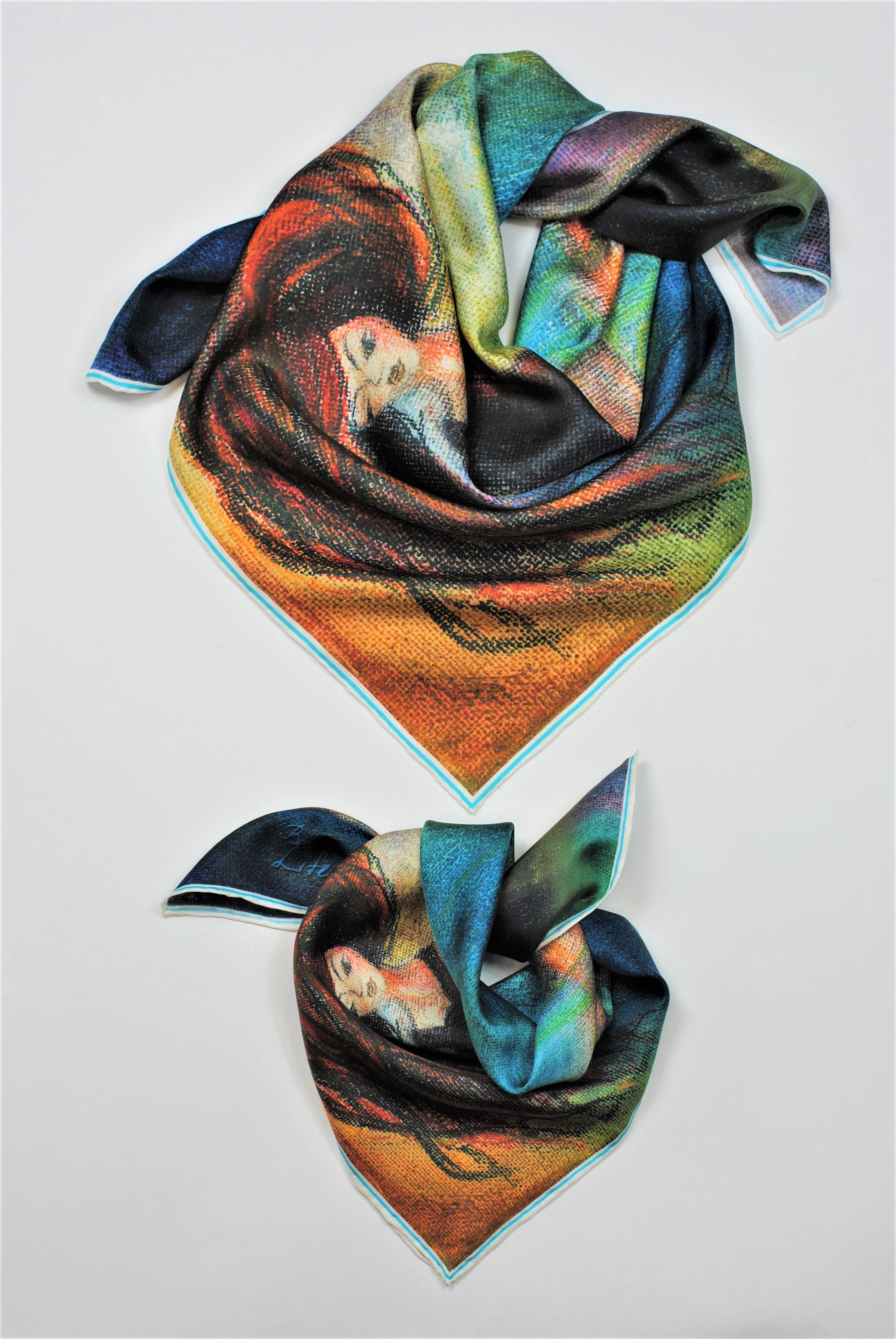 BE GRATEFUL. LADY UNIVERSE Designer 100% Silk Art-A-Porte Scarf