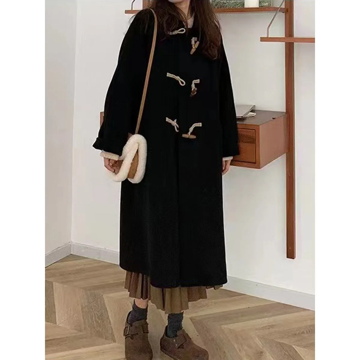 Big-Pocket Wool Duffle Coat