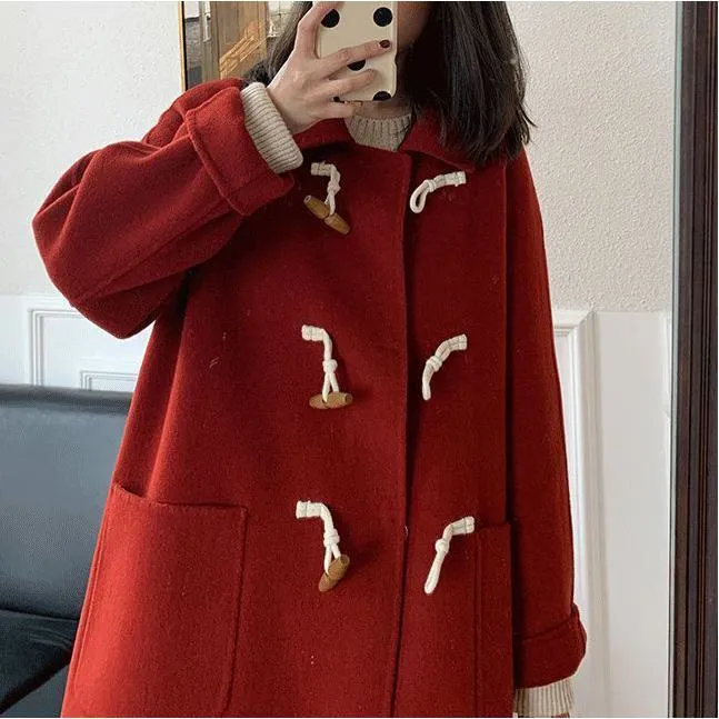 Big-Pocket Wool Duffle Coat