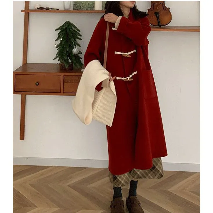 Big-Pocket Wool Duffle Coat