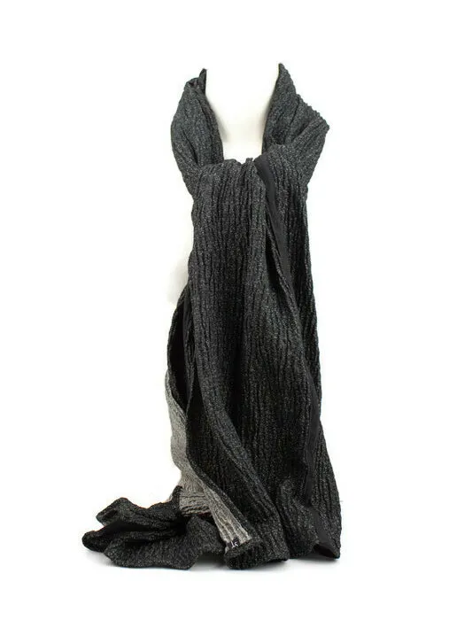 Black and Gray Crinkled Scarf