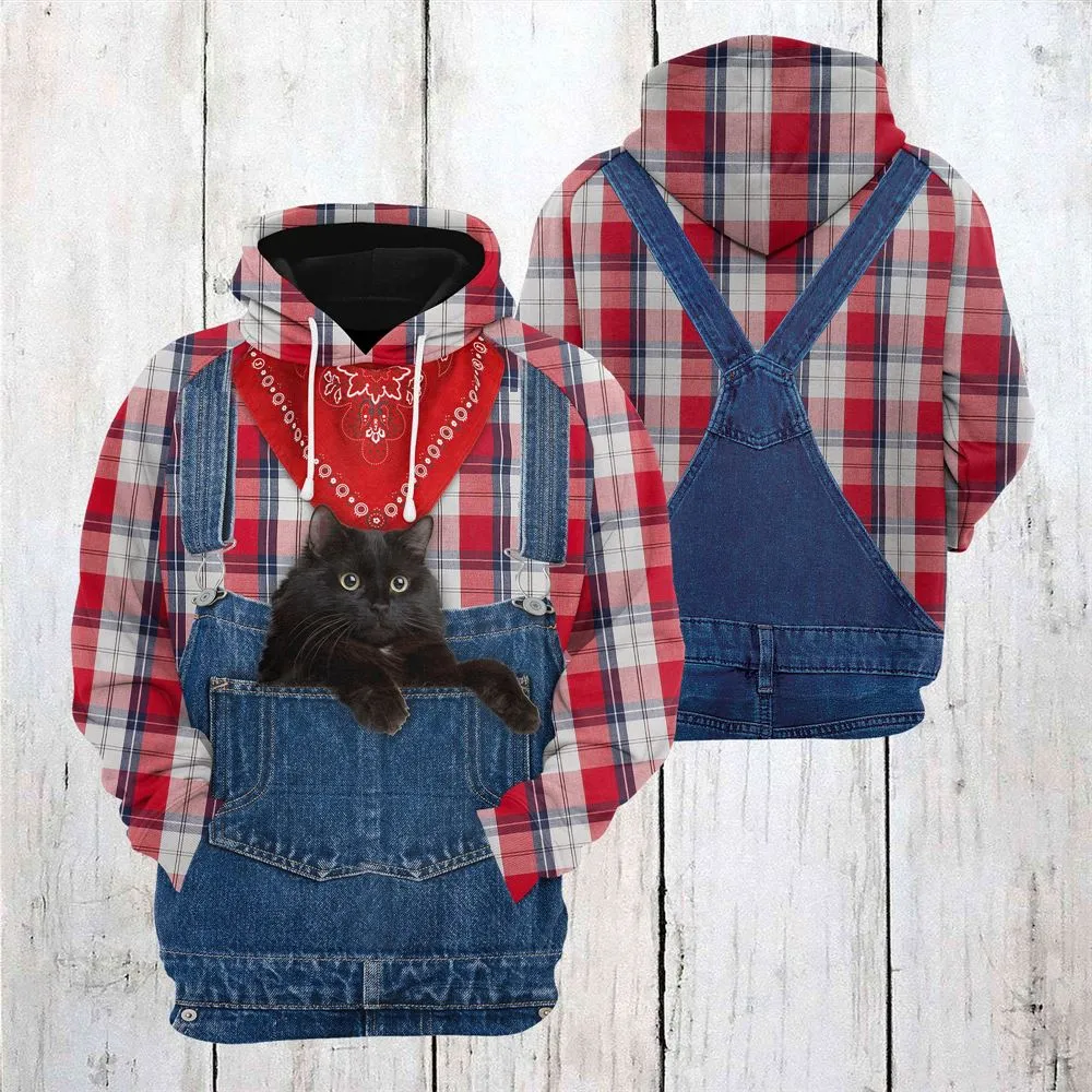 Black Cat Farm All Over Print 3D Hoodie For Men And Women, Best Gift For Cat lovers, Best Outfit Christmas