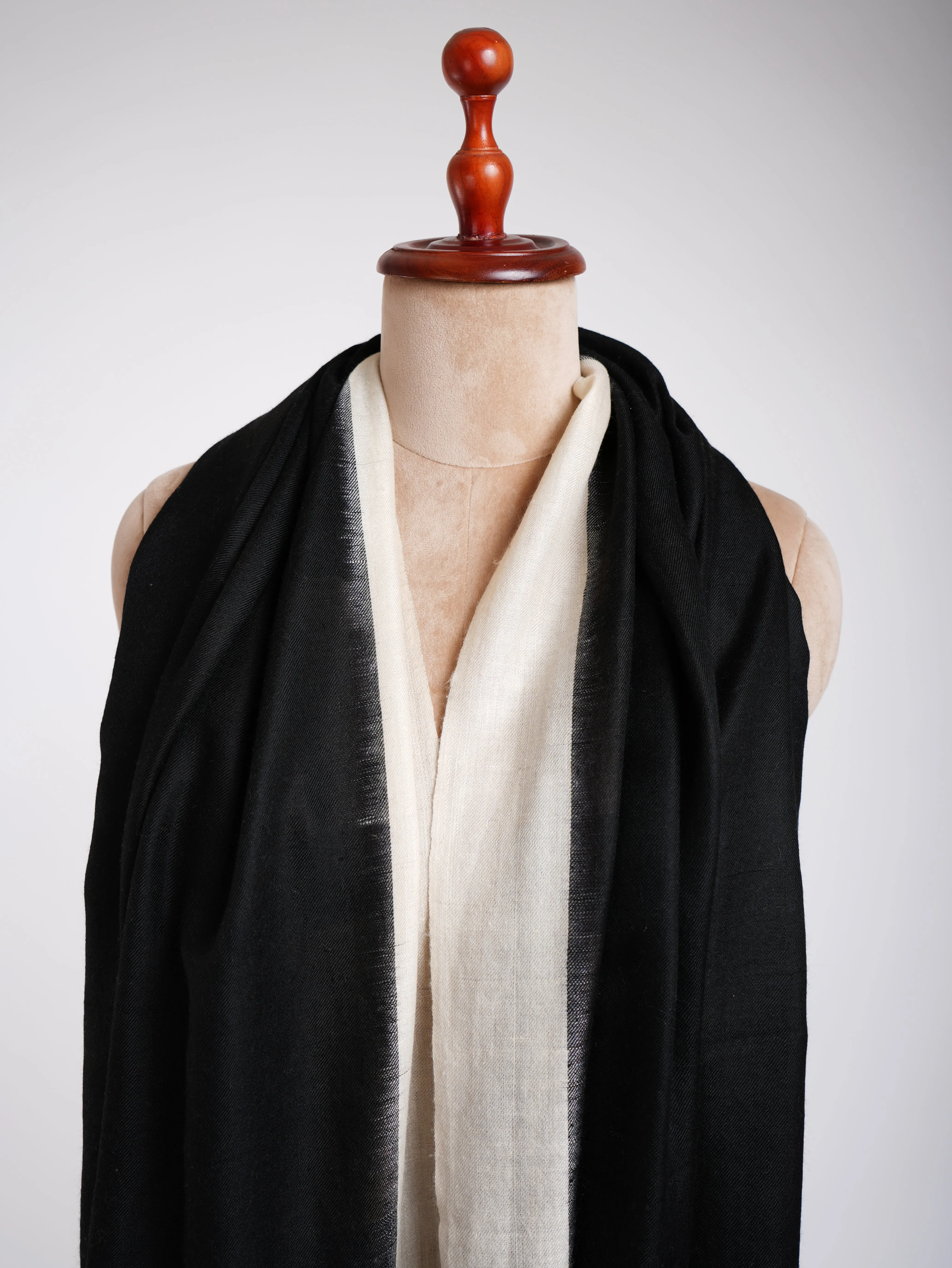 Black White Contemporary Pashmina Shawl