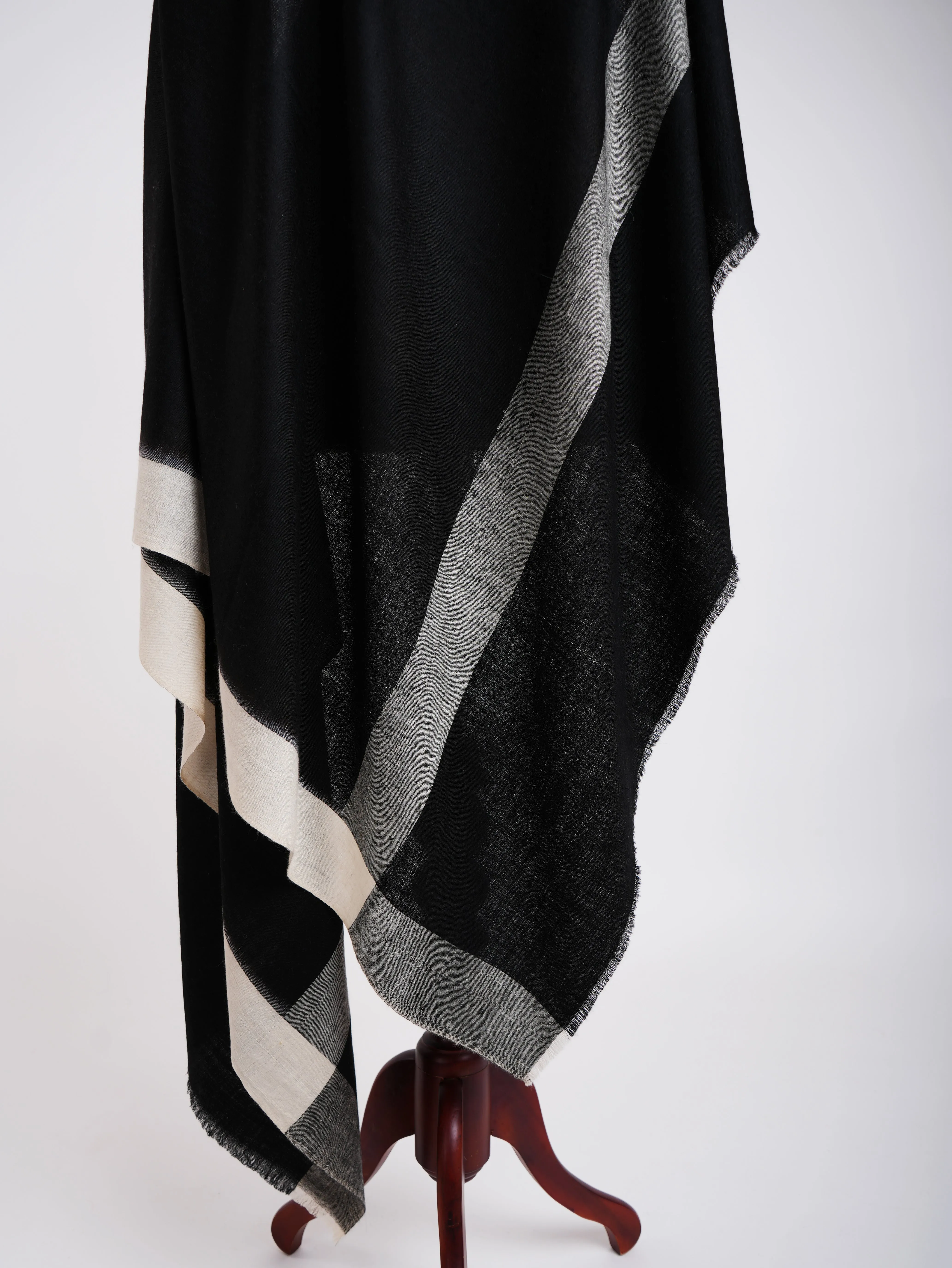 Black White Contemporary Pashmina Shawl