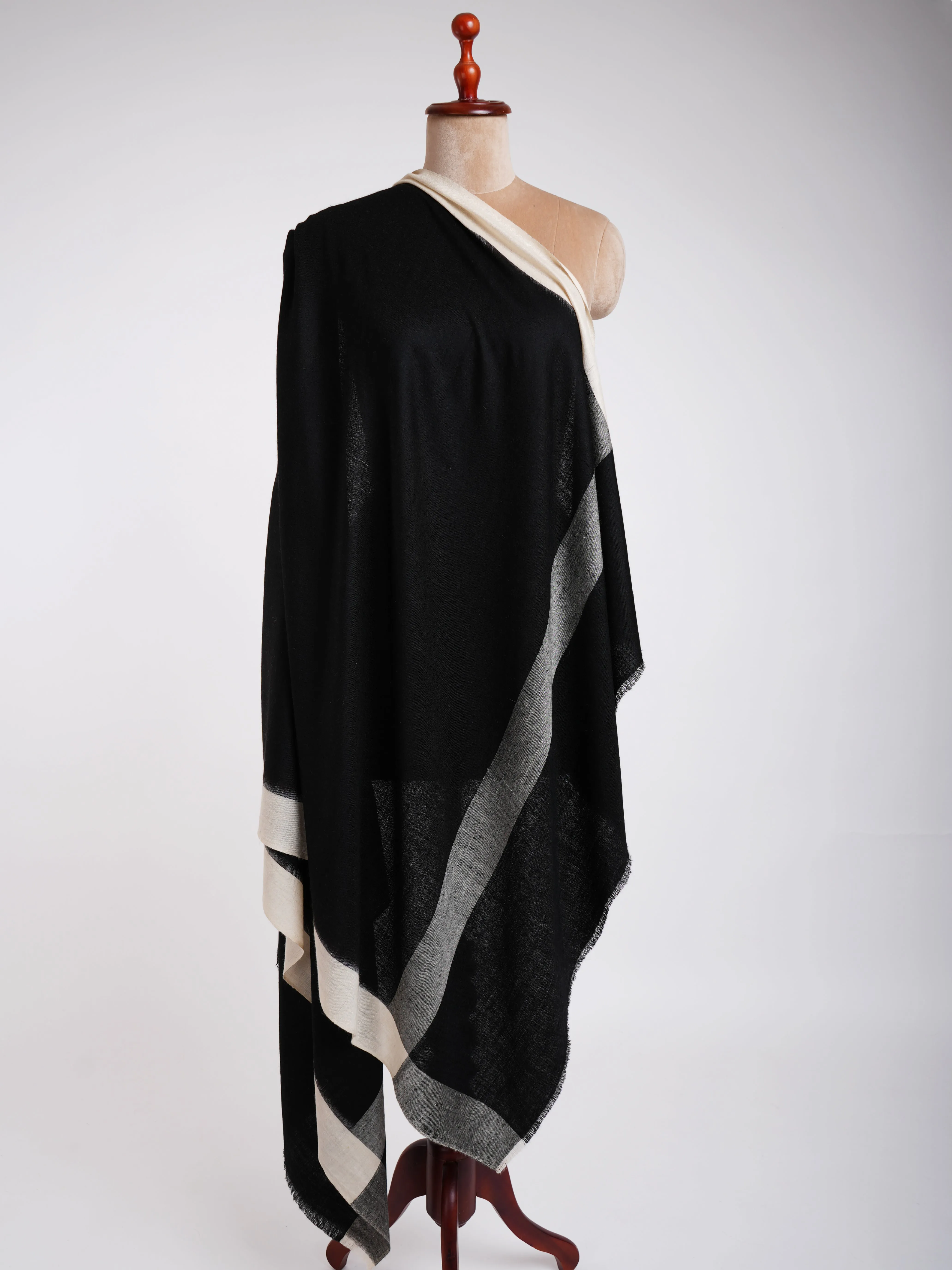 Black White Contemporary Pashmina Shawl