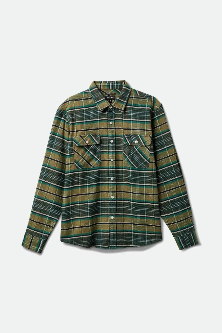 Bowery Stretch Water Resistant Flannel - Olive Surplus/Spruce/Black