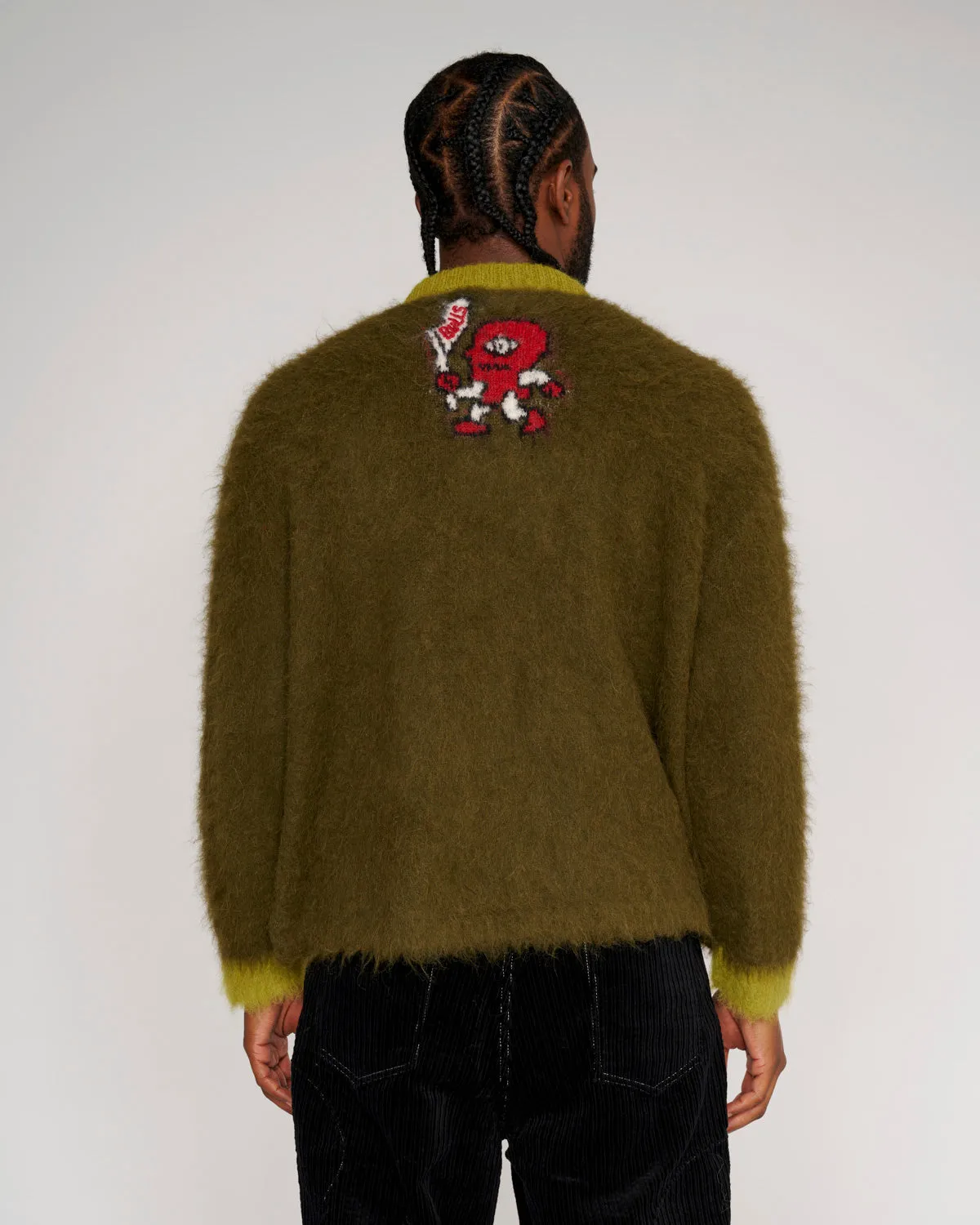 Brain Dead x NBA Chicago Bulls Alpaca Sweater - Olive