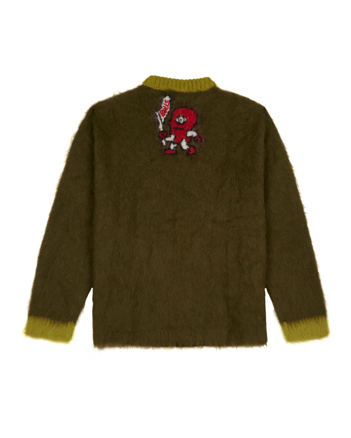 Brain Dead x NBA Chicago Bulls Alpaca Sweater - Olive