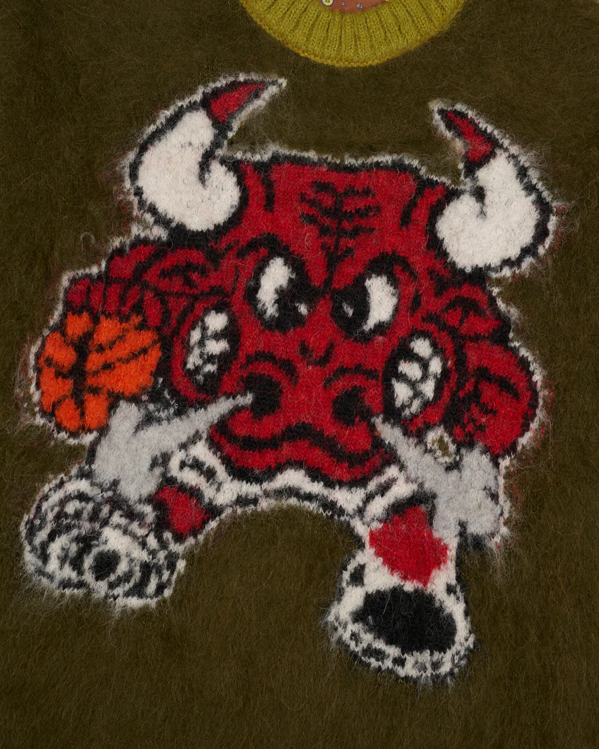 Brain Dead x NBA Chicago Bulls Alpaca Sweater - Olive