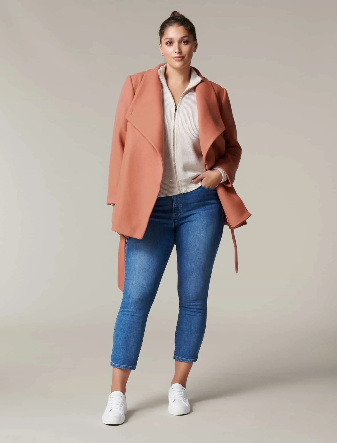 Bria Curve Short Wrap Coat