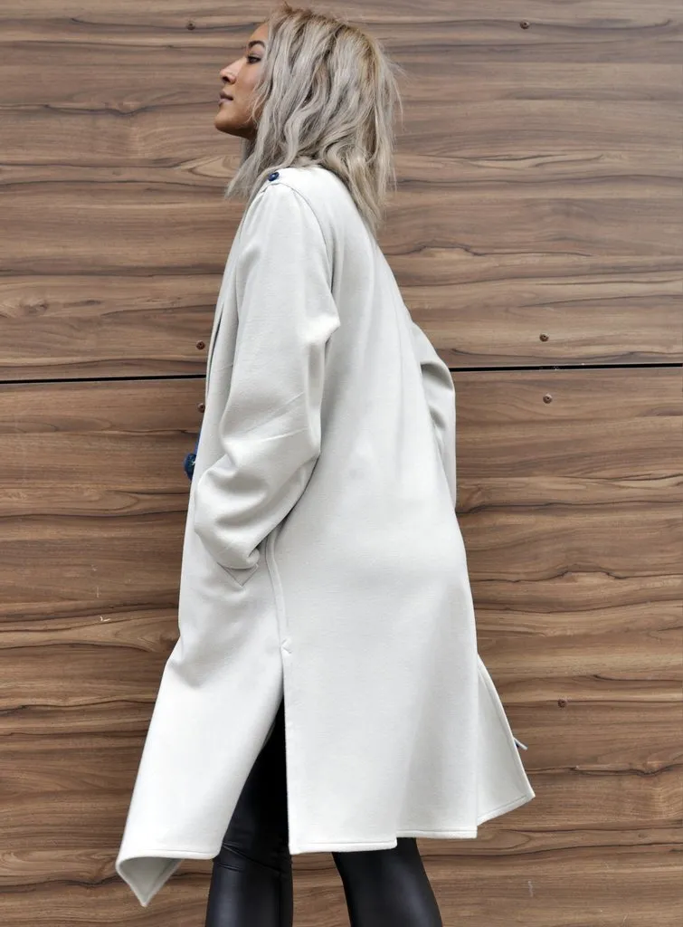 Cashmere & Wool Wraparound Shibori Coat