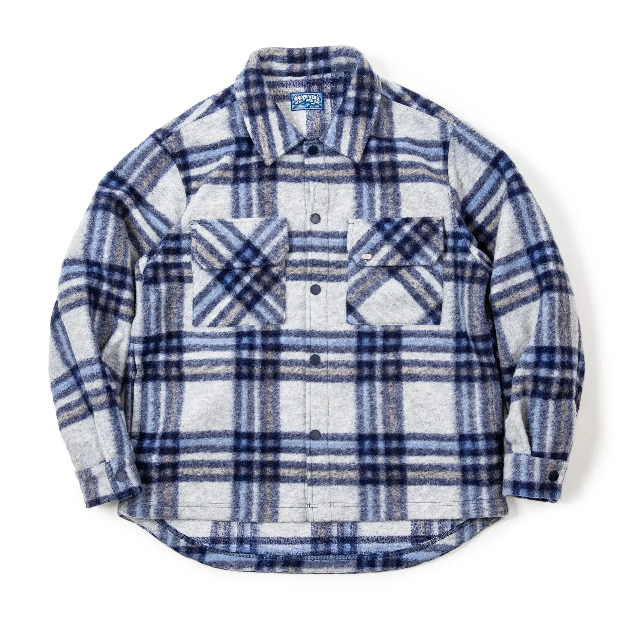 Casual Checked Duffle Jacket for Men - Loose Ivy Style Plaid Pattern