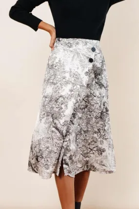 Charcoal Sketch Midi Skirt - FINAL SALE