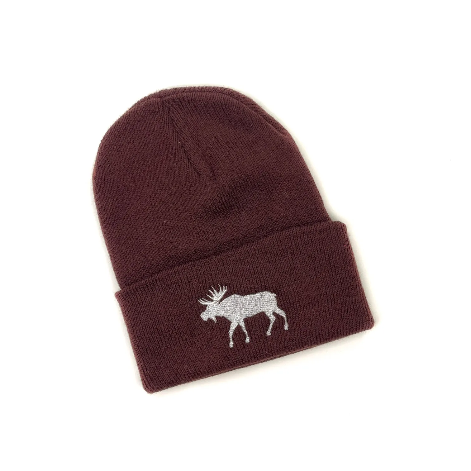 Child Beanie - Moose - Brown w/ White