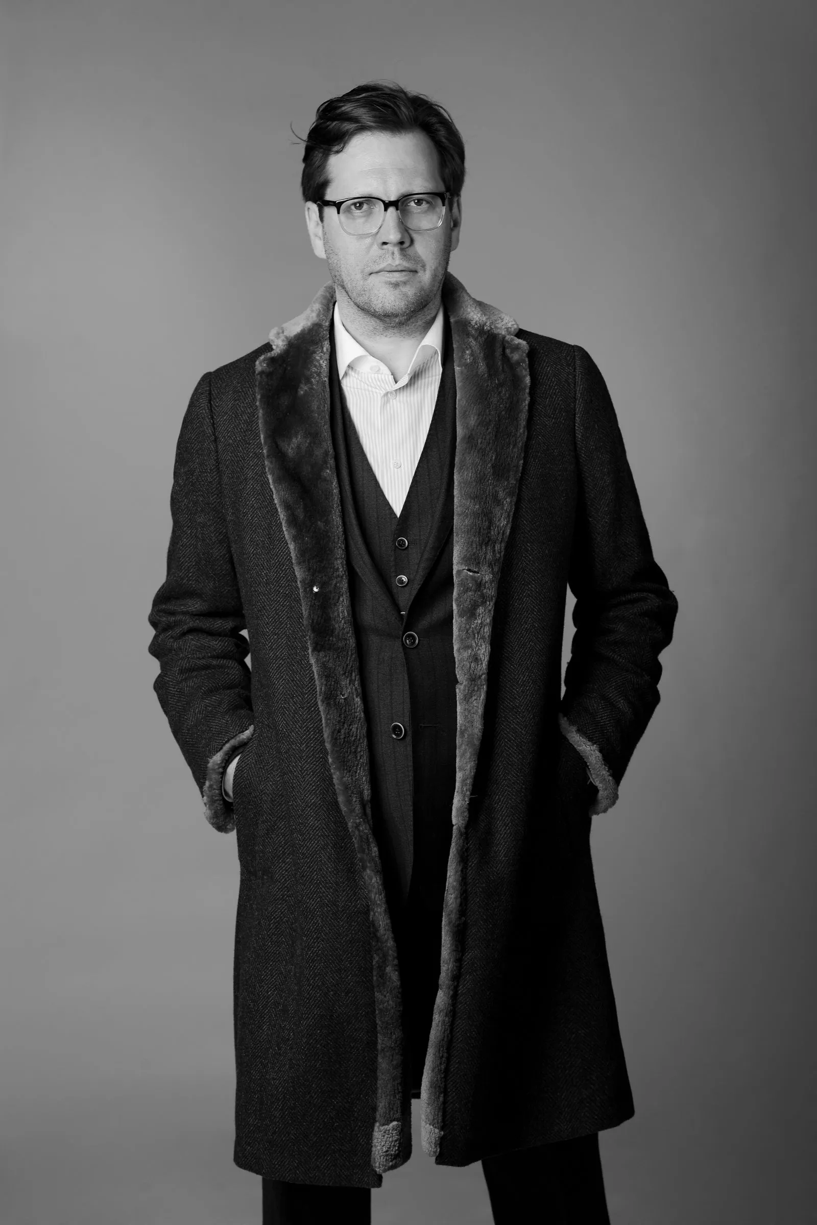 Coat "RAIMOND" / Merino Wool & Wild Beaver Fur by Loro Piana