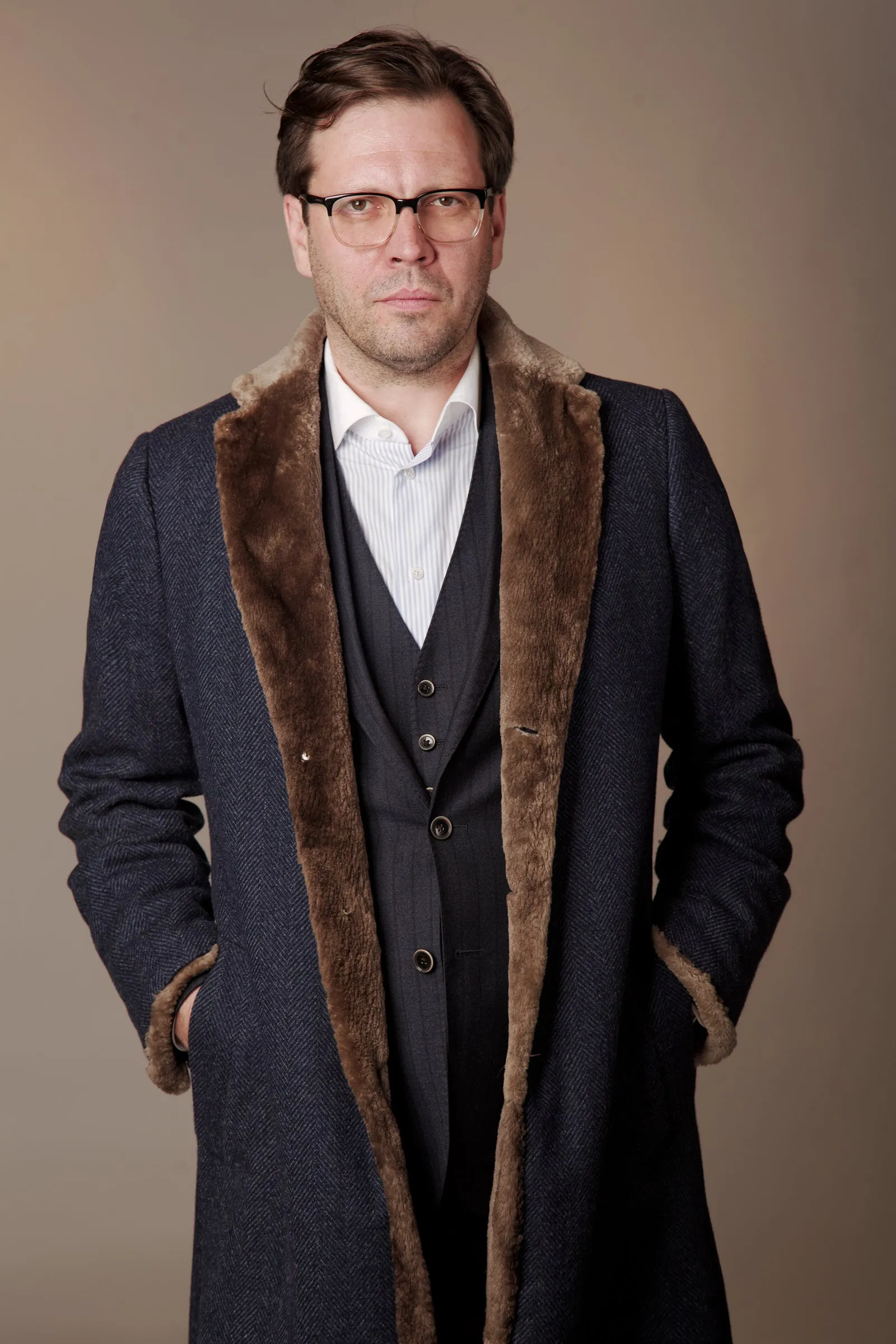 Coat "RAIMOND" / Merino Wool & Wild Beaver Fur by Loro Piana