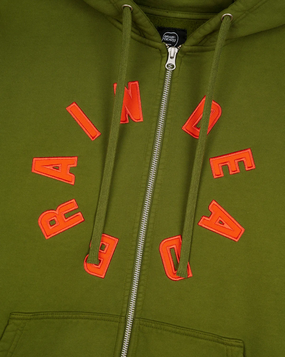 Collegiate Zip Up Hoodie - Olive